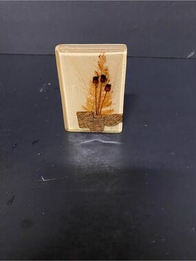 Vintage’70’s Lucite Acrylic Block Toothpick Holder.